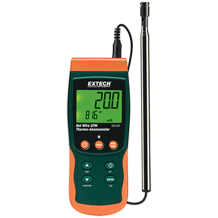 เครื่องวัดความเร็วลม Hot Wire CFM Thermo-Anemometer/Datalogger รุ่น SDL350