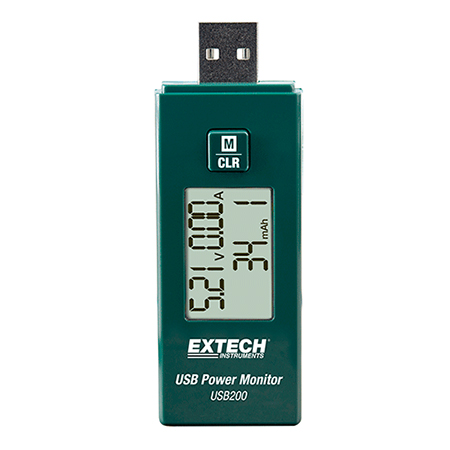USB Power Monitor ตรวจวัดแสดงผลค่าแรงดัน, กระแส, ความจุ รุ่น Extech USB200