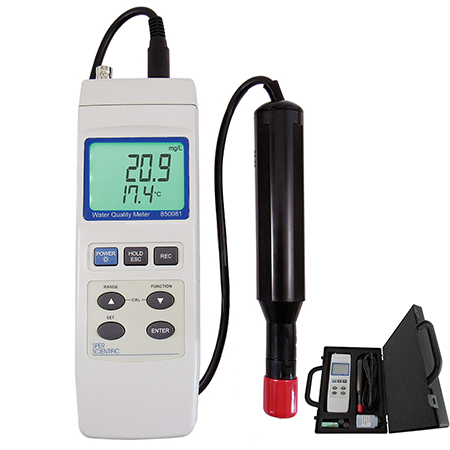 เครื่องวัดคุณภาพน้ำ Dissolved Oxygen Meter Kit (W/pH, Conducitivity, Salinity Probe) รุ่น 850081DOK
