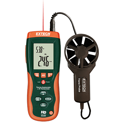 เครื่องวัดความเร็วลม CFM/CMM Anemometer with built-in InfaRed Thermometer รุ่น HD300