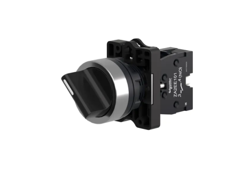 XA2ED21 Complete selector switch, Easy Harmony XA2, plastic, black, 22mm, 2 positions, stay put, 1NO