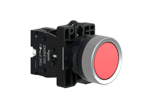 XA2EA42 Complete push button, Easy Harmony XA2, plastic, flush, red, 22mm, spring return, unmarked, 