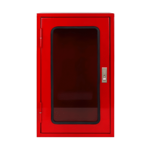 ตู้เก็บถังดับเพลิงถังเดี่ยว 40x70x20 cm กระจกธรรมดา กุญแจกดเด้ง เหล็กเบอร์ 21