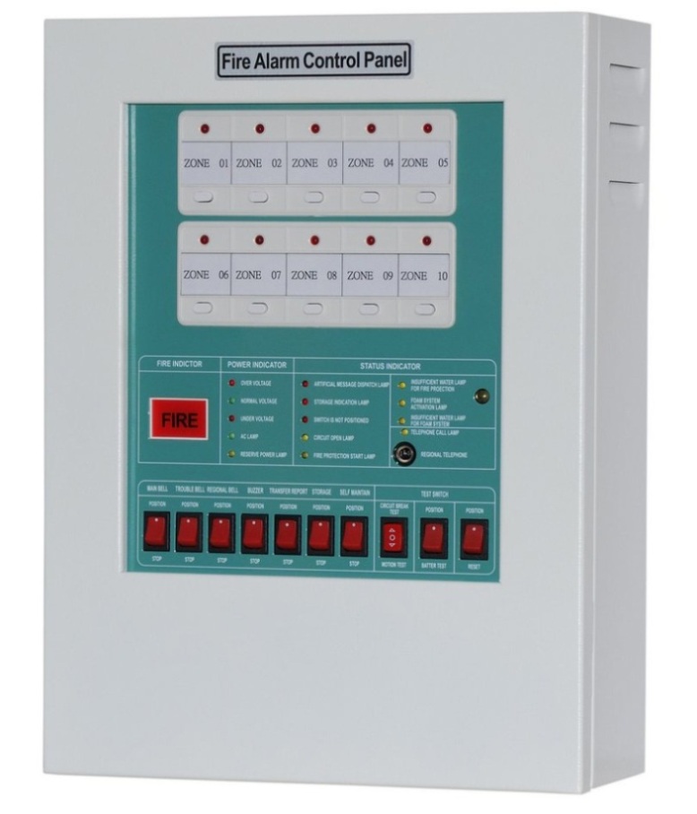 Fire Alarm Control Panel ,Steel Enclosure 10-Zone รุ่น YF1-0010L ยี่ห้อ TYY (Taiwan)