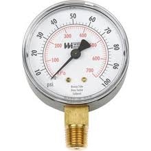 Utility Pressure Gauge 0-200 psi.  0-14 Kg/cm2 case size 2-1/2 inch. 1/4 inch NPT, lower รุ่น TL25  