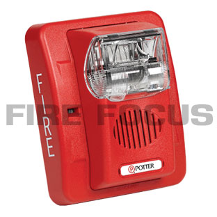 Horn Strobe Model HS-24 WR 24VDC, Wall MT, Red POTTER ELECTRIC