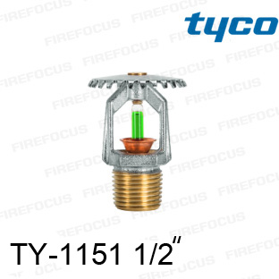 สปริงเกอร์แบบ Upright สีเขียว 200°F รุ่น TY-1151 (K2.8) 1/2 นิ้ว ยี่ห้อ TYCO