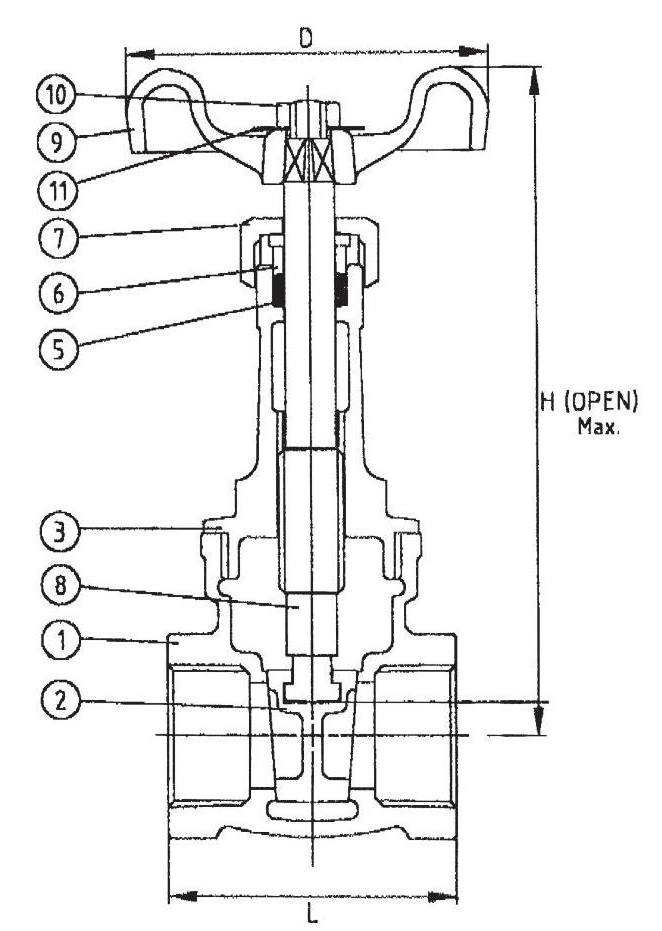 Gate Valve Rising Stem รุ่น NP408 ยี่ห้อ NIBCO