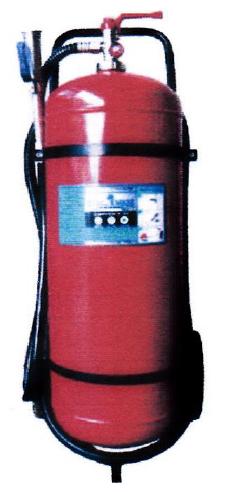 เครื่องดับเพลิงชนิดผงเคมีแห้ง ขนาด 110 ปอนด์ ดับไฟชนิด BC แบบรถเข็น ยี่ห้อ Fireman