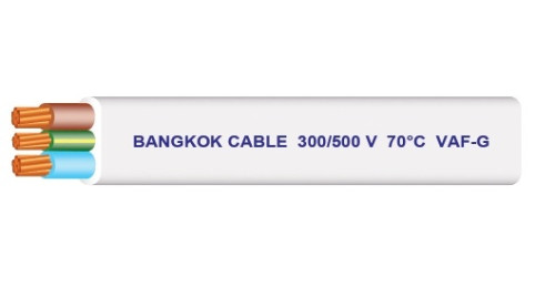 BCC CABLE รุ่น VAF-G 2 Cores-PVC Insulated and Sheathed Cable , Flat Type With Ground 300/500 V 70 ํ