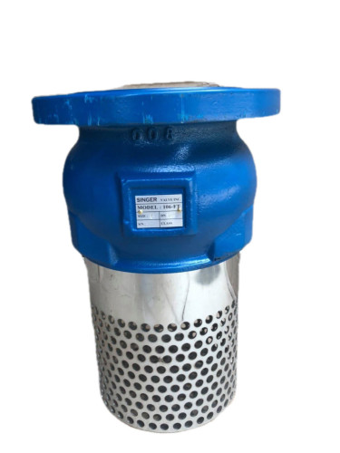 SINGER รุ่น 106-FT Foot valve body. cast iron disc cast iron seat. NBR strainer. สแตนเลส 304 flange.