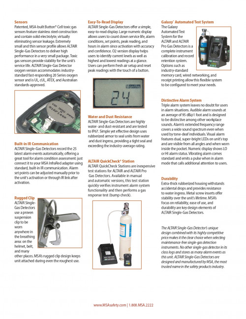 MSA ALTAIR® Single-Gas Detector 3