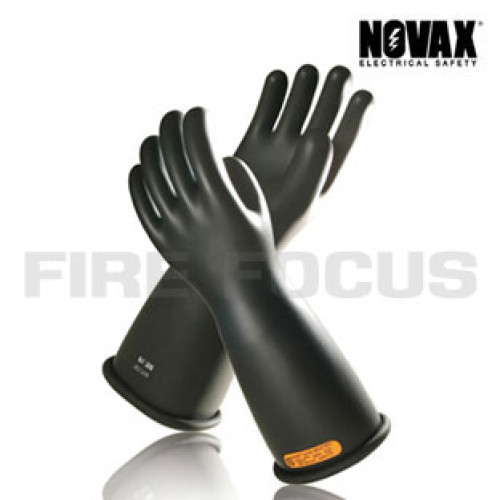 NOVAX ถุงมือป้องกันไฟฟ้าแรงสูง Class 4 - 40,000V Tested, (Black) 