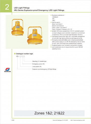 WAROM HRJ Series Explosion-proof Emergency LED Light Fittings