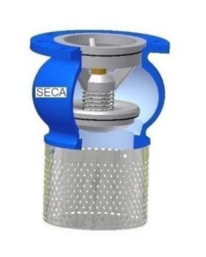 SECA รุ่น 202JS 10K Foot valve Spring Type Cast Iron & Ductile Iron with Strainer SS304 , SS316
