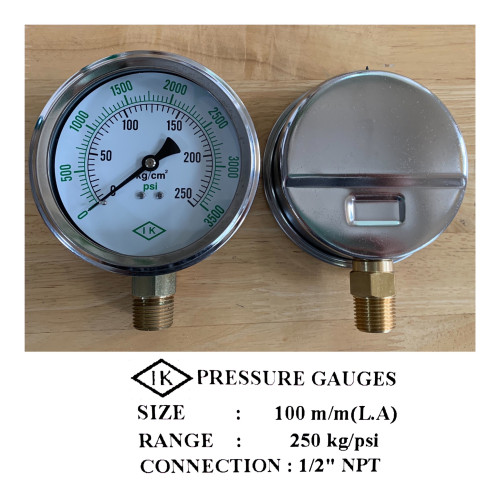 WEKSLER Pressure Gauges หน้าปัด 4 นิ้ว เกลียว 1/2