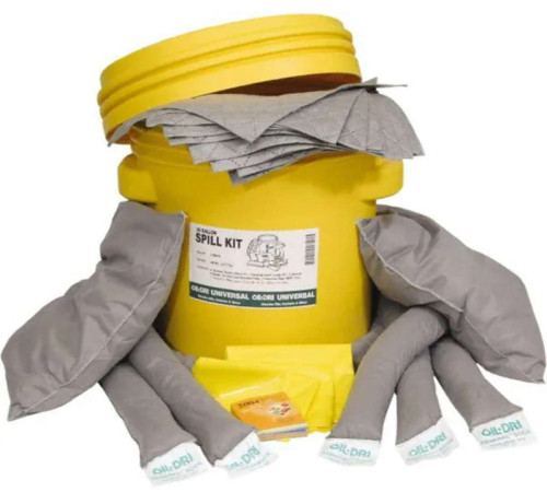 OIL-DRI® L90410 Universal Spill Kit, 20 Gal Bucket Lab Pack 18 in H x 21 in Dia Absorbency Capacity: