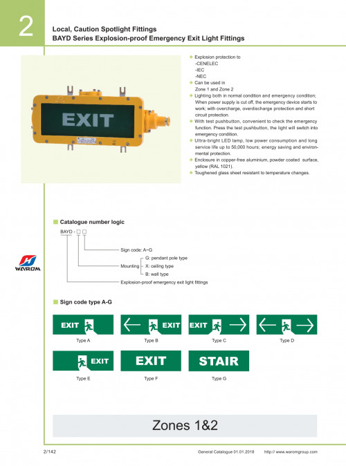 WAROM BAYD Explosion-proof Emergency Exit Light Fittings 1