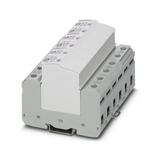 PHOENIX CONTACT รุ่น FLT-SEC-T1+T2-3C-350/25-FM - Type 1+2 Plug-in lightning and surge arrester comb