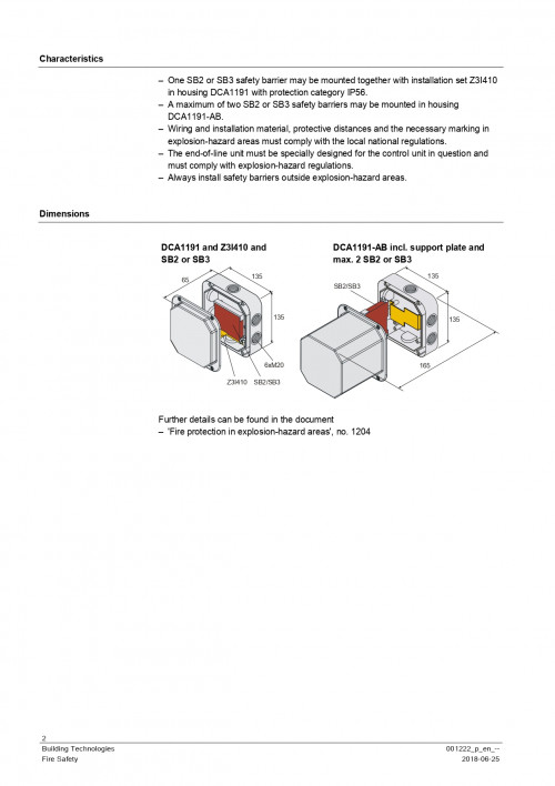 SIEMENS Surge Protection 230VAC Mounting kit for SB3 model. Z3I410