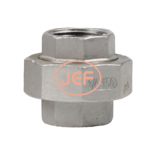 JEF รุ่น SUS304 ยูเนี่ยนเกลียวไส้ประเก็น hex union taper Size 3/8