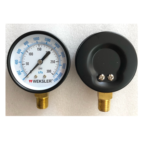 WEKSLER รุ่น UA25F4L NAT Pressure Gauge Black Steel Bottom Size 1/4''
