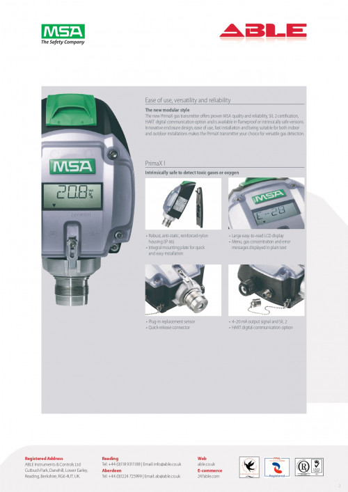 MSA PrimaX® P Gas Transmitter 2