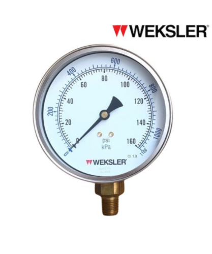WEKSLER GAUGE รุ่น BY14 1/4” NPT Pressure Range 0-20 psi.