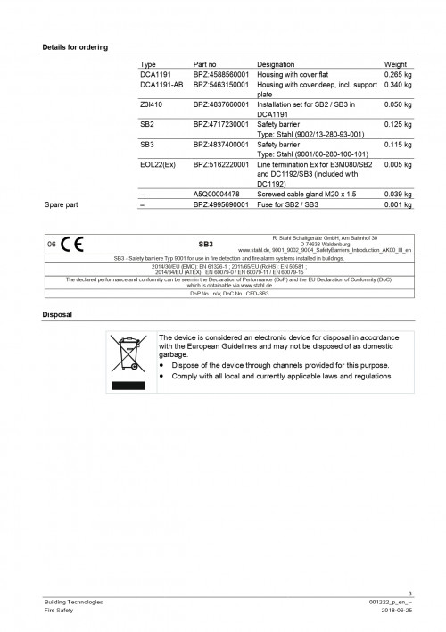 SIEMENS Housing with cover for safety barrier SB3.model DCA1191