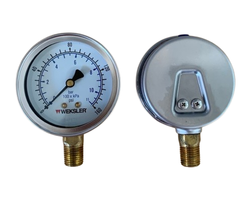 WEKSLER รุ่น BY12 (น้ำมัน) Gauge Stainless 304 Range:0-11 BAR/PSI/KPA Size 2.5“