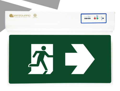 SAFEGUARD รุ่น Exit SLED B1 Exit Sign Box SLED B1 Auto Test + IR Receiver  (สองหน้า)