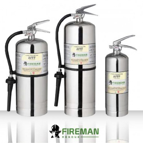 FIREMAN ถังดับเพลิงชนิดน้ำยาฟองโฟม AFFF ตัวถังสแตนเลสดับไฟชนิด A และ B