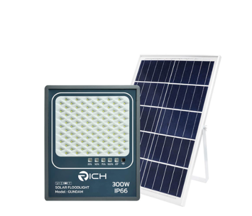 RICHLED FLOODLIGHT MODEL GUNDAMสปอร์ตไลท์โซล่าเซลล์ กันดั๊ม 300W DAYLIGHT 6500K (บรรจุ4)