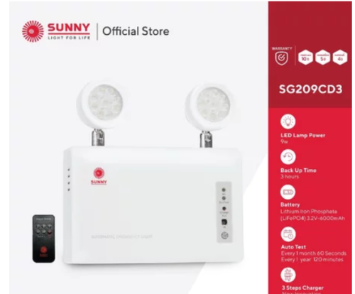 SUNNY MEGA SERIES (HOUSING ABS) MODEL SG209CD3 9W LITHIUM-IRON