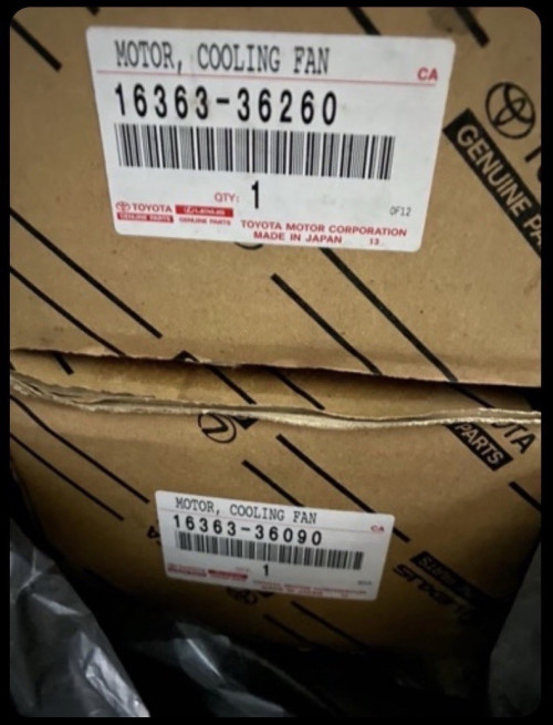มอเตอร์พัดลมไฟฟ้า RX200t, RX300 อะไหล่แท้ ของใหม part no.16363-36260, 16363-36090 3
