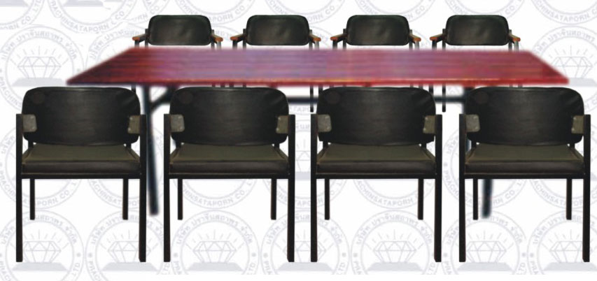 โต๊ะประชุมมาตรฐานขนาด 8 คน พร้อมเก้าอี้
