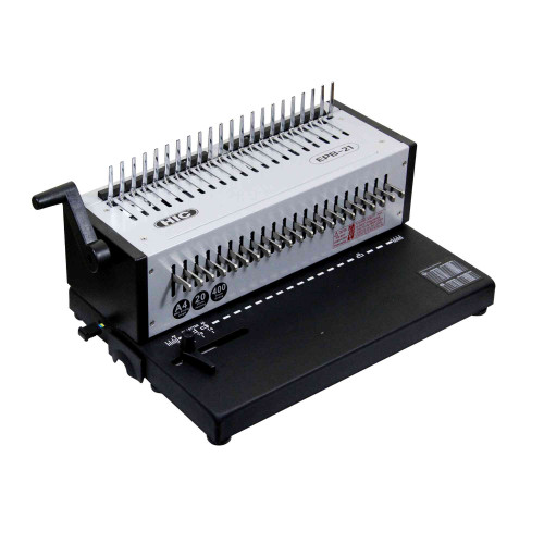 เครื่องเจาะไฟฟ้าและเข้าเล่มสันห่วงพลาสติก ยี่ห้อ HIC รุ่น EPB-21 ขนาด A4 21 รู 1