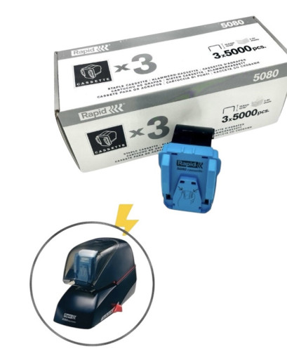 ลวดเย็บ RAPID 5080 สำหรับเครื่องเย็บกระดาษไฟฟ้า ราปิด รุ่น 5080 1 กล่อง มี 3 ตลับ