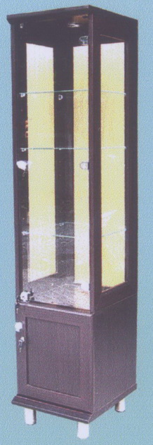 ตู้กระจก ตู้โชว์ใส 4ด้านสีโอ๊ค DL402