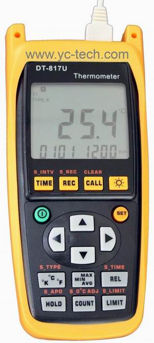 เครื่องวัดและบันทึกอุณหภูมิแบบตัวเลขสามารถเก็บข้อมู้ลได้ รุ่น DT-817U 1 Channel+data logger