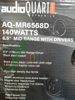 AUDIO QUART AQ-MR6568D-MR8068D (กลาง6.5นิ้ว :8นิ้ว แม่เหล็กนีโอ) 6