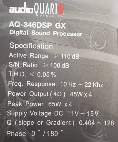 AUDIO QUART AQ-346DSP GX 5