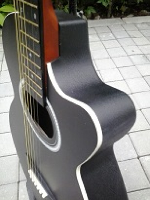 กีต้าร์โปร่งหลังเต่า Plato ทรง Ovation Guitar - black color 38นิ้ว สีดำ ยอดนิยม พันกว่าบาทเท่านั้น 4