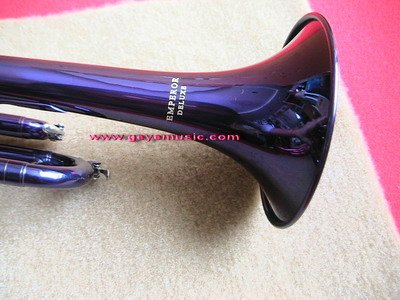 ทรัมเปทสีม่วง ยี่ห้อEMPEROR พร้อมกล่องอย่างดีและอุปกรณ์ครบชุด ราคาทรัมเป็ต 5500ฝึกเป่าทรัมเป็ตง่าย 4