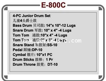 กลองชุดเด็ก Junior Drum set  666 PERCUSSION 3351 บาท รุ่น E-800C 4 ใบ 3