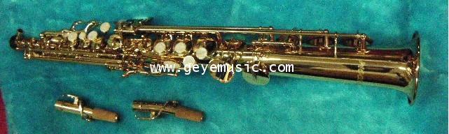 แซ็กโซโฟน โซบราโน่ สีทอง ยี่ห้อ WISDOM รุ่น GES1001 คุณภาพดี พร้อมกล่องและอุปกรณ์ครบชุด ราคาพิเศษ 1