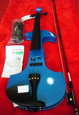 ไวโอลีนไฟฟ้า GIOVANNI MAJINI สีฟ้า มีหลายสีงาน hand craftd คุณภาพดี พร้อมเคสอย่างดี + อุปกรณ์ 4
