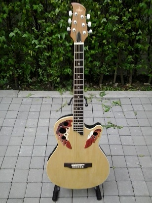 กีต้าร์โปร่ง ไฟฟ้า หลังเต่า Plato ทรงOvation Guitar - Cutaway 38 นิ้ว