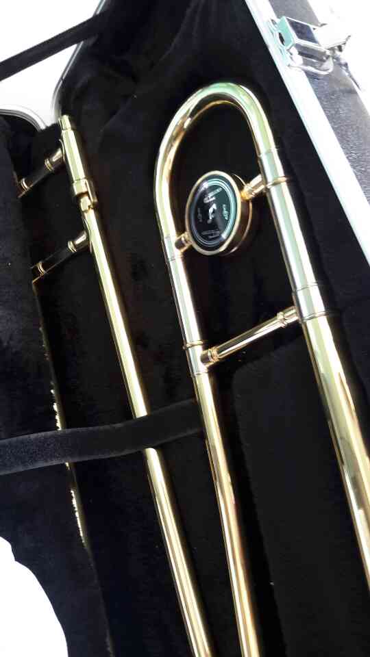 ขาย ทรอมโบน เครื่อง เป่า ลม ทองเหลือง รุ่น มาตรฐาน WISDOM Alto trombone-Bb tone-Gold lacquer 7