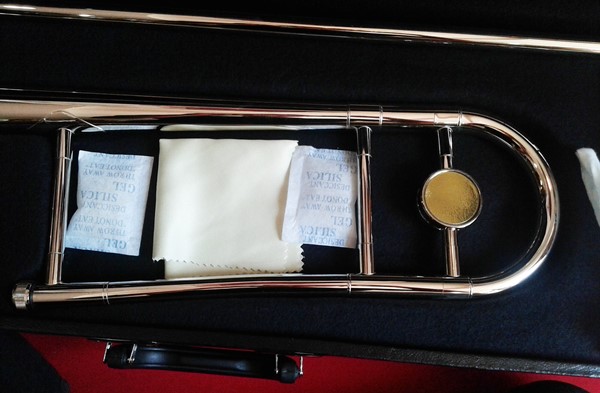 เครื่องดนตรี ทรอมโบน WISDOM เครื่อง ลม ทองเหลือง รุ่น top 710N  Alto trombone-Bb tone สีนิคเกิ้ล 4